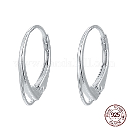 Серебряные серьги-кольца, серебряные, 17x11x1.5 мм, отверстие : 3.5x1 мм, штифты : 0.8 мм