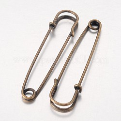 Beadthoven Iron Kilt Pins Brooch Findings, Nickel Free, Antique Bronze, 70x18x6mm, Hole: 5~6mm