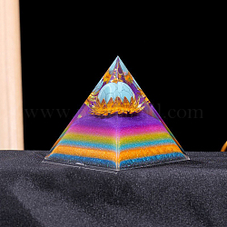 Décorations d'affichage de pyramide d'orgonite de résine, avec turquoise synthétique, pour bureau à domicile, 60mm