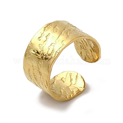 304 Stainless Steel Cuff Ring Settings, Textured Wide Band Ring with Loop, Golden, 10mm, Inner Diameter: 17mm