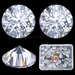 Beebeecraft 50Pcs Cubic Zirconia Cabochons, Grade A, Faceted, Diamond, Clear, 8x4.6mm