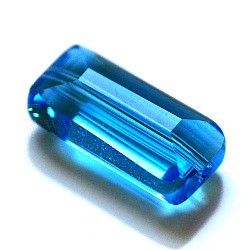 Abalorios de cristal austriaco de imitación, aaa grado, facetados, Rectángulo, cielo azul profundo, 8x14x5.5mm, agujero: 0.9~1 mm