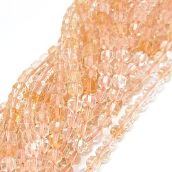 Perline citrino naturale fili, sfaccettato, bicono, perline prisma a doppia punta terminata, 5~6x6mm, Foro: 0.7 mm, circa 67pcs/filo, 15.35 pollice (39 cm)