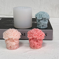Moules en silicone pour bougies roses, pour la fabrication de bougies parfumées, blanc, 5.7x5.8 cm