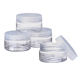 Kunststoff-Perlen Behälter, Kolumne, Transparent, 4.2x6.7 cm, Kapazität: 80 ml (2.7 fl. oz)
