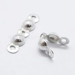925 Sterling Silber Perle Spitzen Knoten Abdeckungen, Silber, 14x3.5x2 mm, Bohrung: 1 mm, Innendurchmesser: 2.5 mm, 120 Stück / 10 g