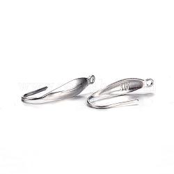 304 Stainless Steel Earring Hooks, with Vertical Loop, Stainless Steel Color, 20x9x4.5mm, 5 Gauge, Hole: 1.4mm