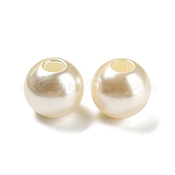 Perle d'imitation en plastique abs, ronde, beige, 25x22mm, Trou: 8mm, environ 75 pcs/500 g