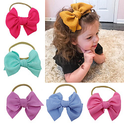 Elastische Baby-Stirnbänder aus Nylon für Mädchen, Haar-Accessoires, Schleife, Mischfarbe, 280~300 mm