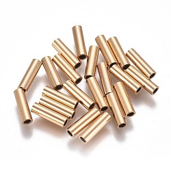 Placcatura ionica (ip) 304 perline in tubo di acciaio inossidabile, oro, 8x3mm, Foro: 2 mm