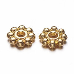 Alloy Daisy Spacer Beads, Flower, Cadmium Free & Lead Free, Golden, 5x1.5mm, Hole: 1.8mm, about 700pcs/100g
