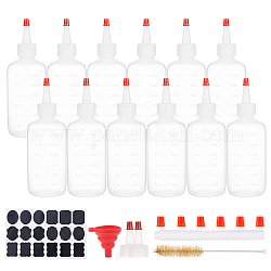 Bottiglie di compressione graduate in plastica, con tappo rosso, resistente borraccia per ketchup, salse, sciroppo, condimenti, arti e mestieri, bianco, 5.3x12.5cm, Capacità: 180ml