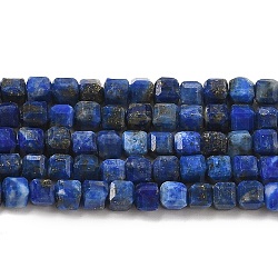 Filo di Perle lapis lazuli naturali , cubo, sfaccettato, grado a, 3x3x3mm, Foro: 0.6 mm, circa 133pcs/filo, 15.47'' (39.3 cm)