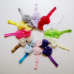 Vendas del bebé elásticas, con cordón elástico color al azar, vendas del bebé de la muchacha y arcos, color mezclado, 110mm