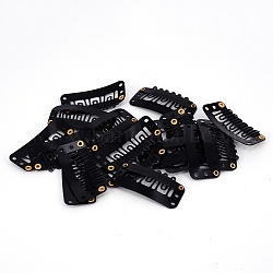 U Shape Metal Snap Clips, for Hair Extension Hairpiece, Wig Clips, Black, 32.5x16x2mm