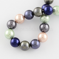 Shell Bead Strands, Imitation Pearl Bead, Grade A, Round, DarkSlate Blue, 20mm, Hole: 2mm, 20pcs/strand, 15.7inch