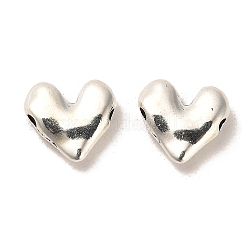Perline in lega stile tibetano,  cadmio& piombo libero, cuore, argento antico, 11x12x3.5mm, Foro: 1.6 mm, circa 862pcs/1000g
