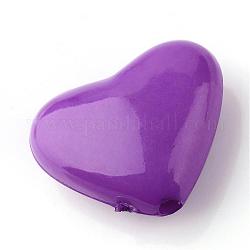Abalorios acrílicos opacos, corazón, Violeta Azul, 10x10.5x5.5mm, agujero: 1.5 mm, aproximamente 1250 unidades / 500 g