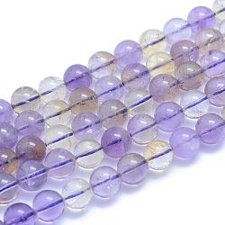 Chapelets de perles en amétrine naturelle, ronde, alice bleu, 10~10.5mm, Trou: 0.8mm, Environ 40 pcs/chapelet, 15.35 pouce (39 cm)