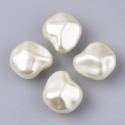 Perles d'imitation perles en plastique ABS, pépites, beige, 20x18.5x13mm, Trou: 1.2mm