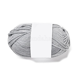 Fil de fibre acrylique à tricoter en coton au lait, Fil à crochet 4 épaisseur, fil d'aiguille à poinçonner, couleur d'argent, 2mm