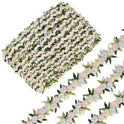 15 ярд цветочной полиэфирной кружевной ленты с вышивкой, украшение аксессуаров для одежды, светло-желтый, 3/4 дюйм (20 мм)