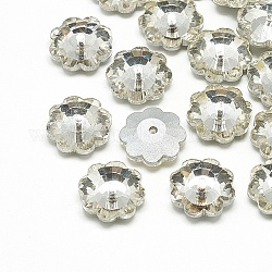 Perles en verre, dos plaqué, facette, flocon de neige, clair, 8x3mm, Trou: 0.5mm