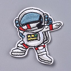 Tissu de broderie informatisé fer/coudre sur les patchs, accessoires de costumes, astronaute, colorées, 56x43x2mm