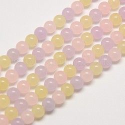 Natürliche Malaysia Jadeperle Stränge, Runde gefärbt Perlen, Farbig, 8 mm, Bohrung: 1 mm, ca. 48 Stk. / Strang, 15 Zoll