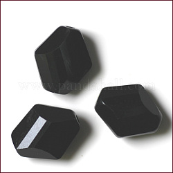 Abalorios de cristal austriaco de imitación, aaa grado, facetados, rombo, negro, 14~14.5x12x5~7mm, agujero: 0.9~1 mm