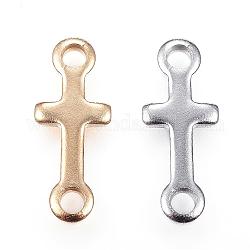 304 Stainless Steel Links connectors, Sideways Cross, Mixed Color, 18x7x1.5mm, Hole: 2mm