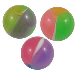 Resin Round Beads, Mixed Color, about 20mm in diameter, hole: 3mm