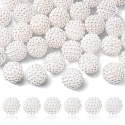 Nachahmung Perlenacrylperlen, Beere Perlen, Perlen kombiniert, Runde, weiß, 12 mm, Bohrung: 1 mm