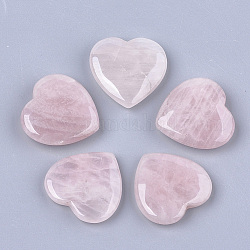 Pietra d'amore del cuore di quarzo rosa naturale, pietra di palma tascabile per il bilanciamento del reiki, 29.5x30x6~8mm