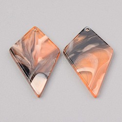 Acrylic Pendants, Kite, Dark Orange, 34.5x21x2mm, Hole: 1.5mm