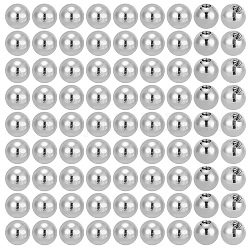 Gomakerer 100 Stück 304 runde Ohrmuttern aus Edelstahl, Ohrring Rücken, Runde, Edelstahl Farbe, 3x3x3 mm, Bohrung: 1.2 mm