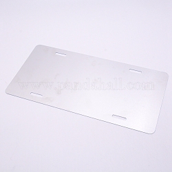 Panneau vierge en alliage d'aluminium, rectangle, platine, 30.3x15.3x0.05 cm, Trou: 26x6mm