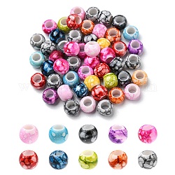 Perles acryliques laquées, rondelle, couleur mixte, 10x8mm, Trou: 5mm