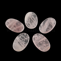 Rose quartz naturel ovale gros pendentifs, 55~56x35x6~8mm, Trou: 2mm