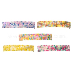 5 Uds conjunto de pulseras elásticas con cuentas de semillas de vidrio, color mezclado, diámetro interior: 2-1/4 pulgada (5.6 cm)