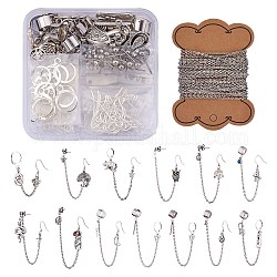 DIY Earring Making Kits, Including Iron & Brass Dangle & Stud & Hoop & Cuff Earring Findings, Iron Cable Chains, Star & Moon & Lightning & Snake & Mushroom Alloy & 304 & 201 Stainless Steel Pendants, Mixed Color