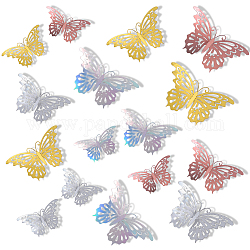 Craspire 8 set di adesivi murali per specchio per animali domestici in 4 colori, con adesivi in colla, per la decorazione domestica della camera da letto del salone, 3 d farfalla, colore misto, 41~62x78~118x0.2mm, 2 set / colore