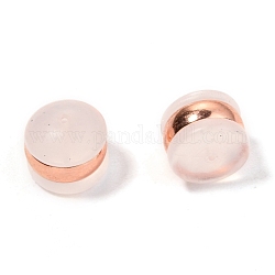 Пластиковые ушные гайки tpe, с 316 хирургическими выводами из нержавеющей стали, спинки для серьги, полукруглые / купольные, розовое золото , 6x6.5 мм