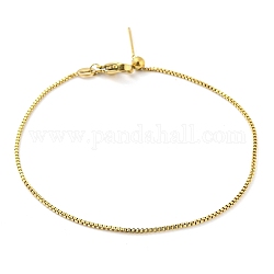 304 Edelstahl-Armband mit verstellbaren Boxketten für Damen, golden, 21.4x0.1 cm