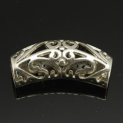Tibetan Style Beads, Crankle Tube, Cadmium Free & Lead Free, Antique Silver, 33x14mm, Hole: 6mm