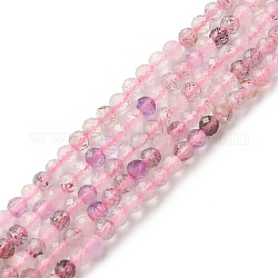 Brins de perles de quartz mélangés naturels, facette, ronde, 3mm, Trou: 0.5mm, Environ 121 pcs/chapelet, 15.35 pouce (39 cm)