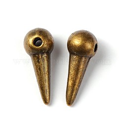 Tibetan Style Alloy Pendants, Lead Free & Nickel Free & Cadmium Free, Cone, Antique Bronze Color, 14x5x5.5mm, Hole: 1.5mm