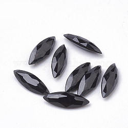 Perles de spinelle noires naturelles, pas de trous / non percés, facette, oeil de cheval, 9x3x2mm
