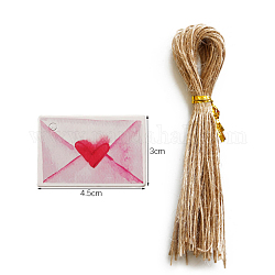 紙ギフトタグ  hange tags  麻ロープ付き  結婚式のための  バレンタイン・デー  封筒模様  3x4.5cm  50個/セット