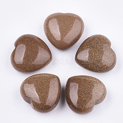 Synthetic Goldstone Beads, No Hole/Undrilled, Heart, 29x30x14~15mm
